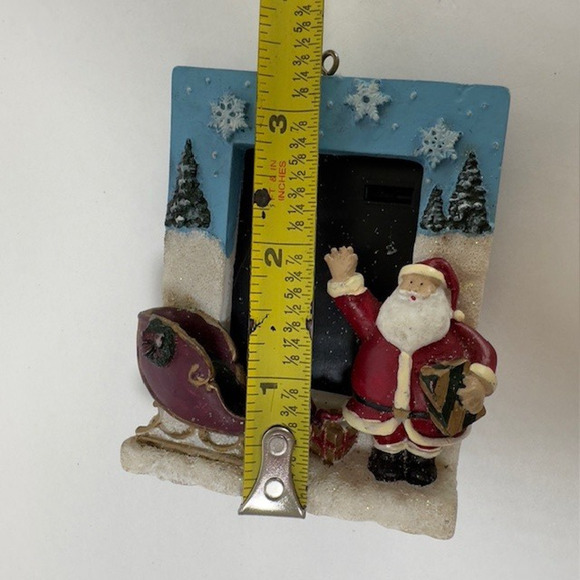 Christmas Santa and Sleigh Mini Standing Frame Resin Holiday Presents Tree VTG - Picture 11 of 12
